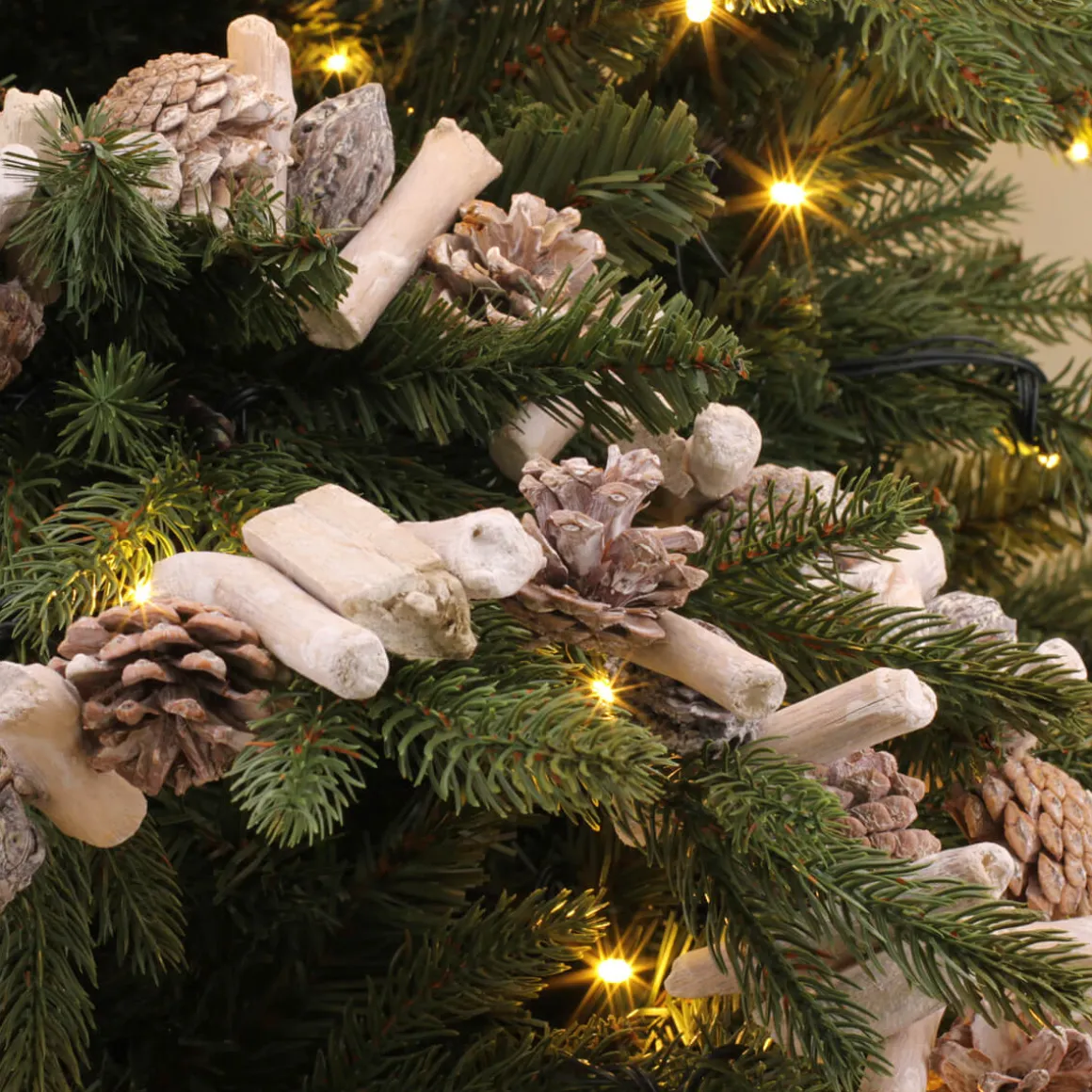 Kerstslinger Van Hout 100cm White Wash