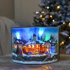 Kersttafereel Met Boek | 27 Cm| Led & Muziek