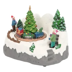 Kersttafereel Tree And Train 17,5 Cm Music