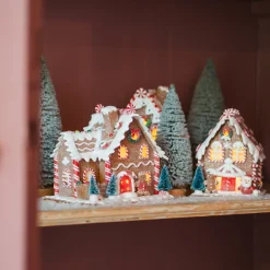 Kleien Peperkoekhuisje Met LED | Handgemaakt | Incl Batterijen | 17 Cm