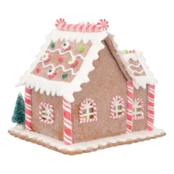 Kleien Peperkoekhuisje Met LED | Handgemaakt | Incl Batterijen | 17 Cm