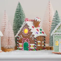 Kleien Peperkoekhuisje Met LED | Handgemaakt | Incl Batterijen | 15 Cm