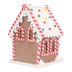 Kleien Peperkoekhuisje Met LED | Handgemaakt | Met Sneeuwman |17 Cm