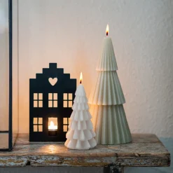 Kleine Kerstboomkaars 3D Taupe