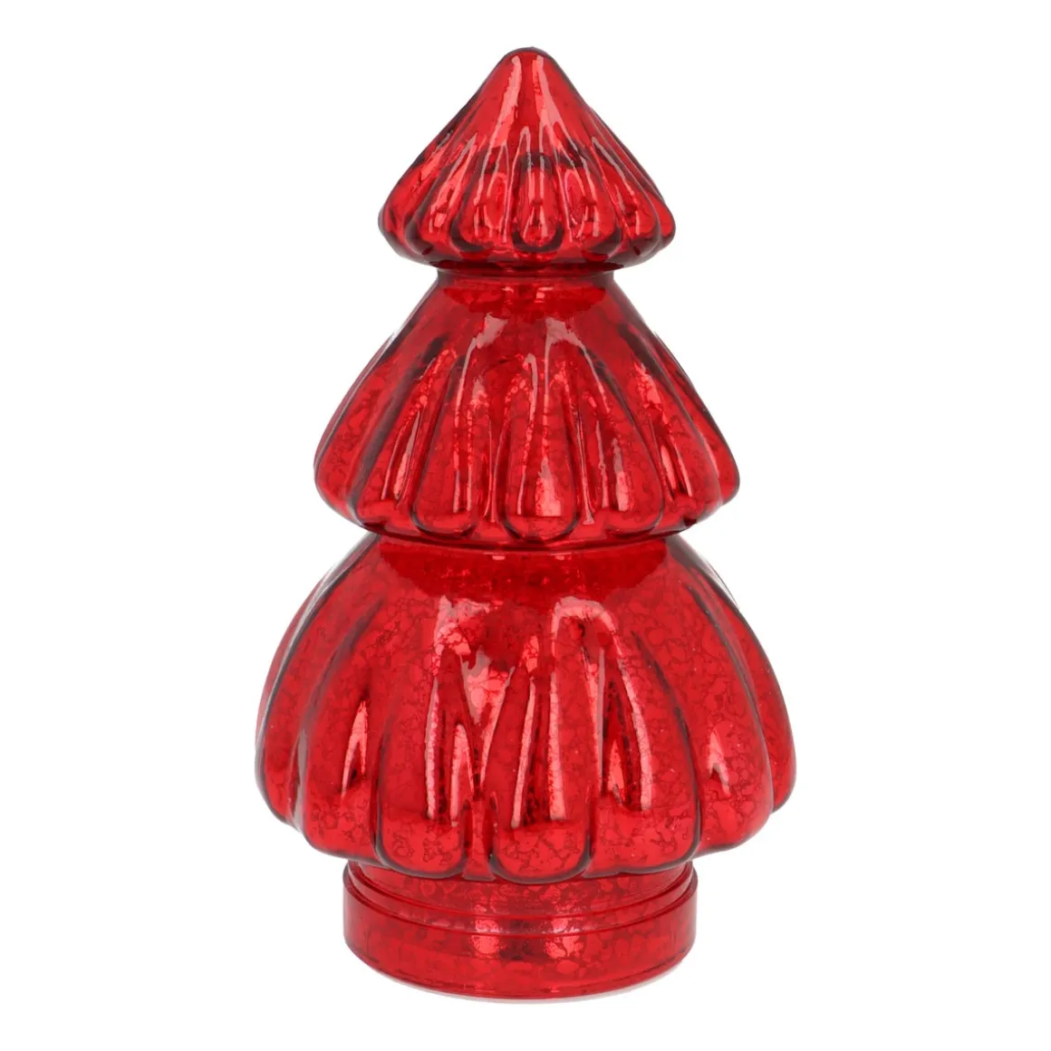 Kleine Rode Led-kerstboom Van Craquelé Glas