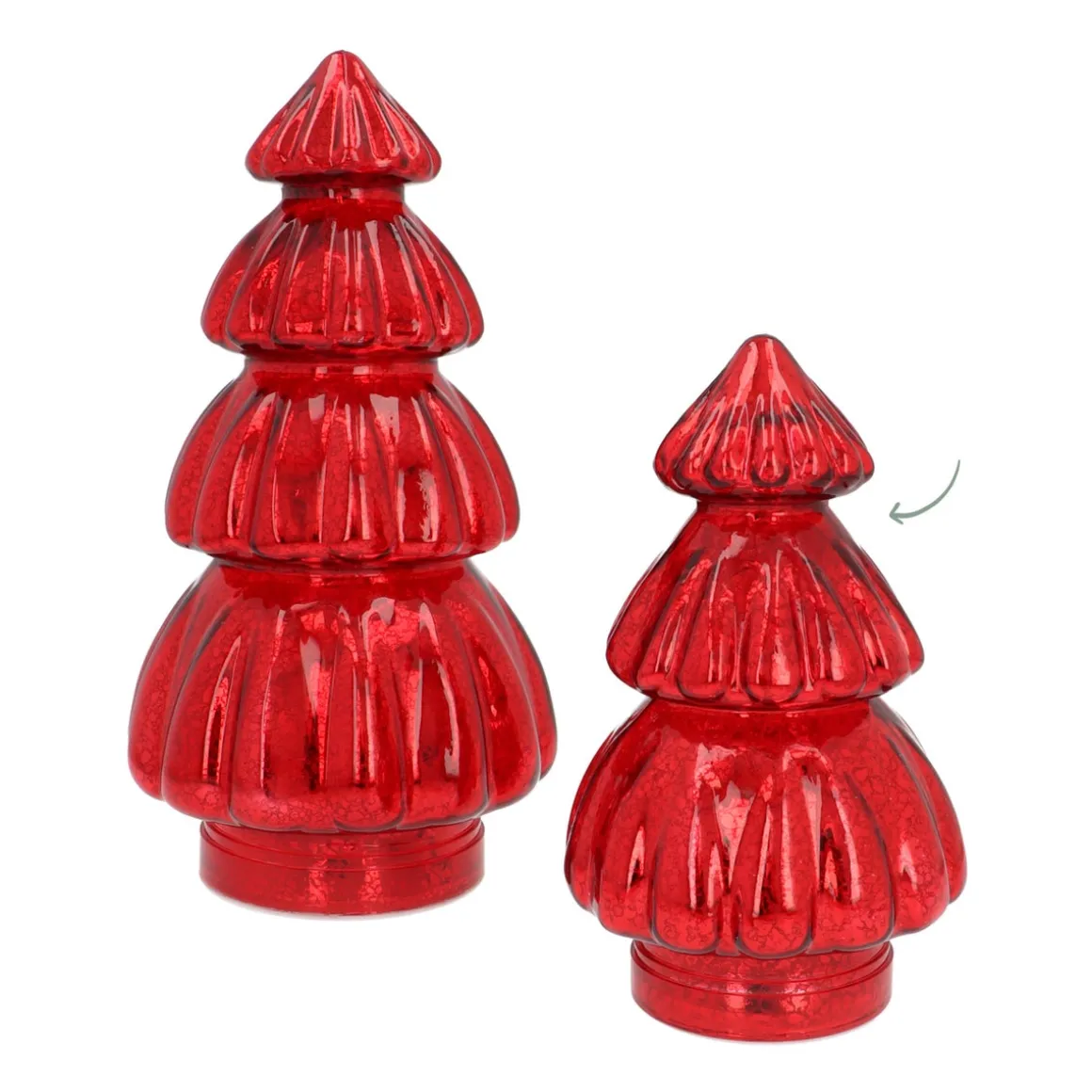 Kleine Rode Led-kerstboom Van Craquelé Glas