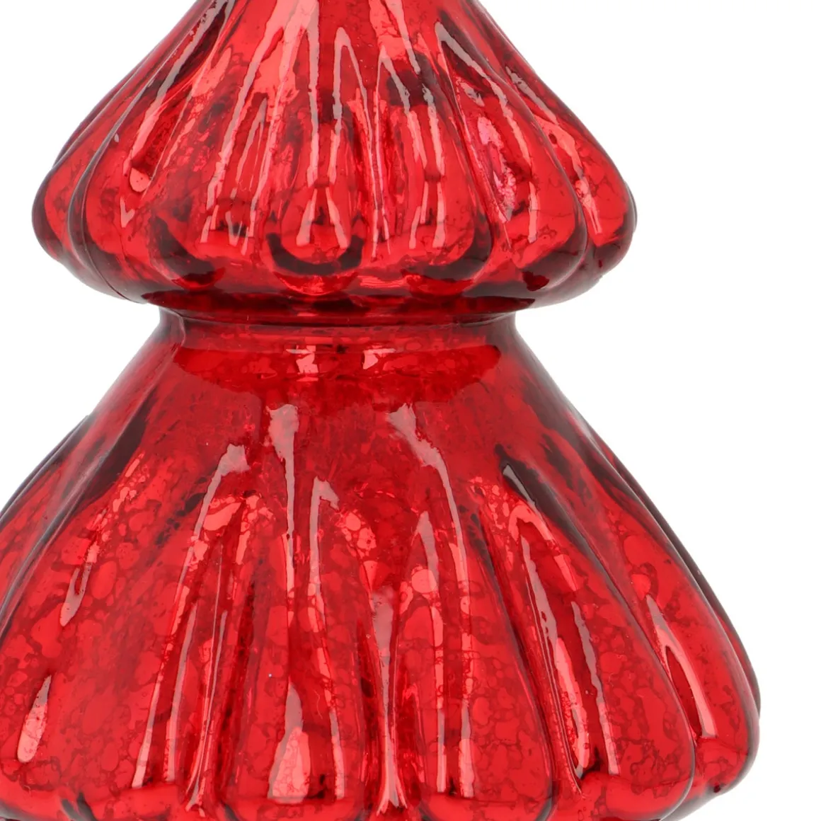 Kleine Rode Led-kerstboom Van Craquelé Glas