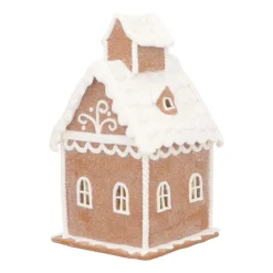 Koekhuisje Van Klei | Lichtbruin | Led | Handgemaakt | 19cm Hoog
