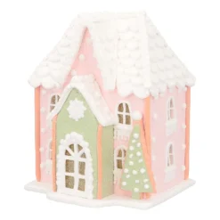 Koekhuisje Van Klei | Pastelkleuren | Led | Handgemaakt | 19cm