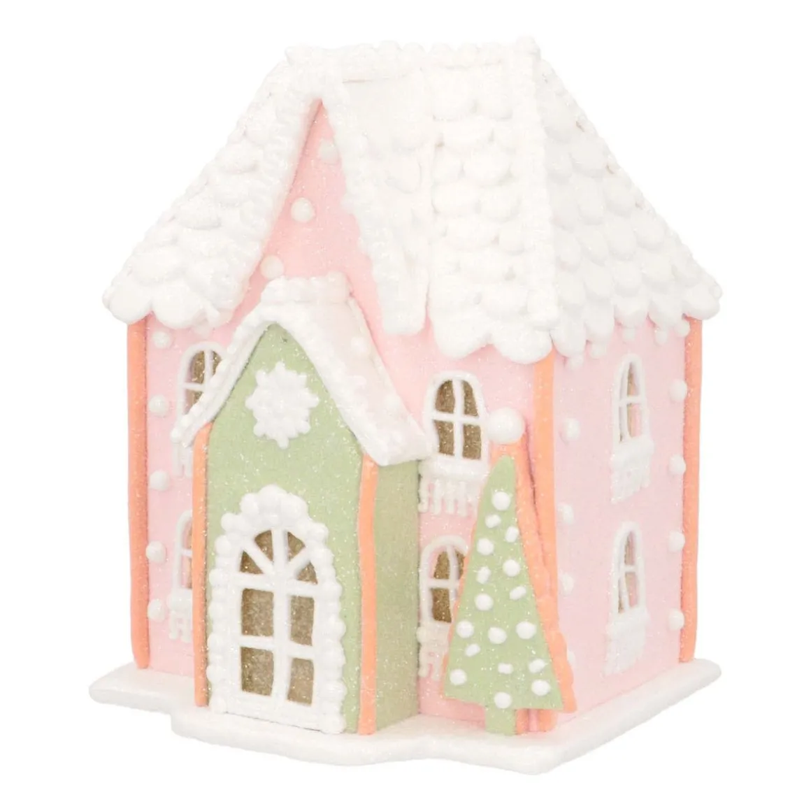 Koekhuisje Van Klei | Pastelkleuren | Led | Handgemaakt | 19cm