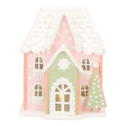 Koekhuisje Van Klei | Pastelkleuren | Led | Handgemaakt | 19cm