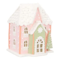 Koekhuisje Van Klei | Pastelkleuren | Led | Handgemaakt | 19cm