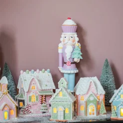 Koekhuisje Van Klei | Pastelkleuren | Led | Handgemaakt | 19cm