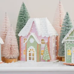 Koekhuisje Van Klei | Pastelkleuren | Led | Handgemaakt | 19cm