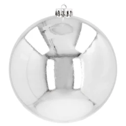Kunststof Kerstbal XL 15cm Glanzend Zilver