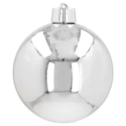 Kunststof Kerstbal XXL 20cm Glanzend Zilver