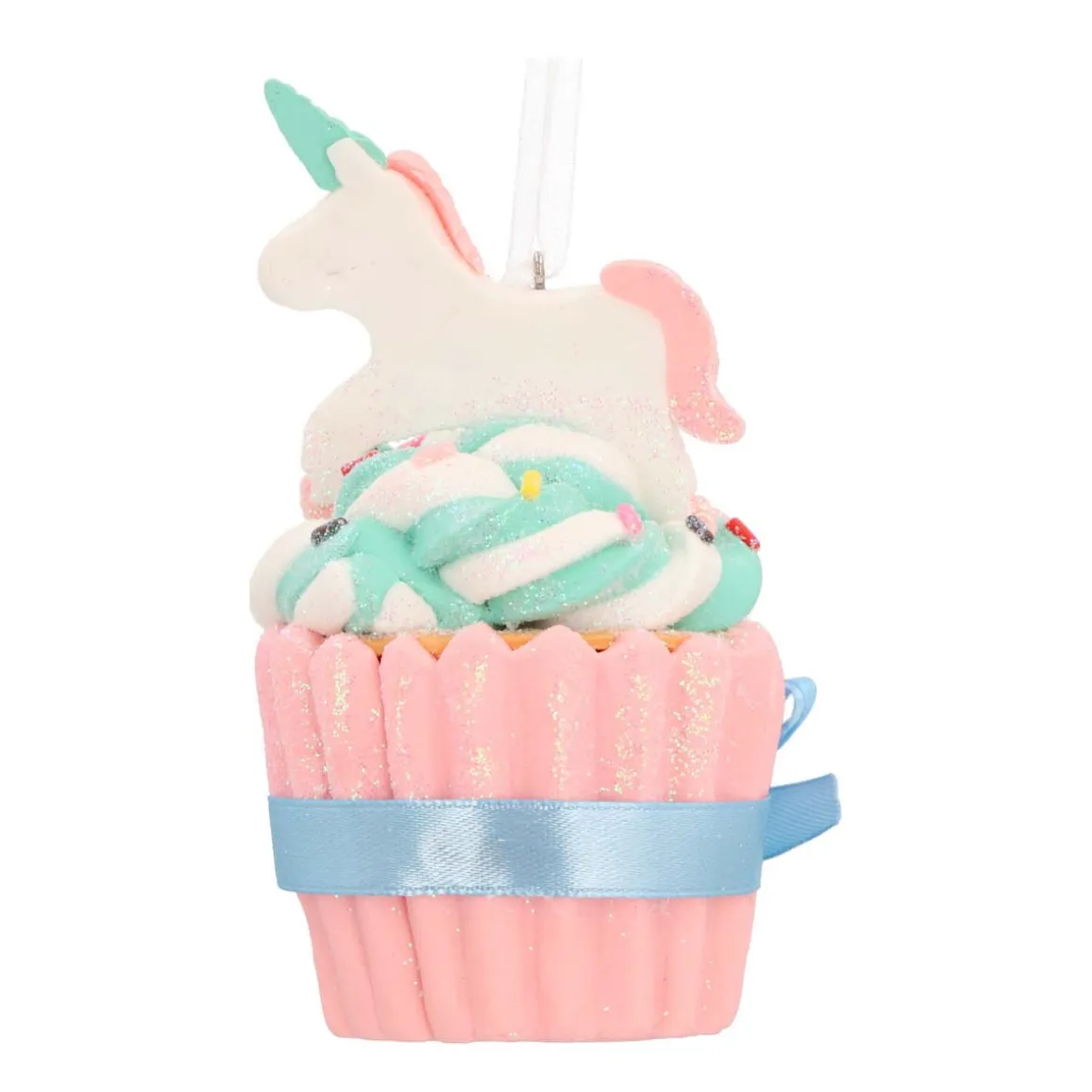Kunststof Kersthanger Cupcake Met Eenhoorn | 11 Cm