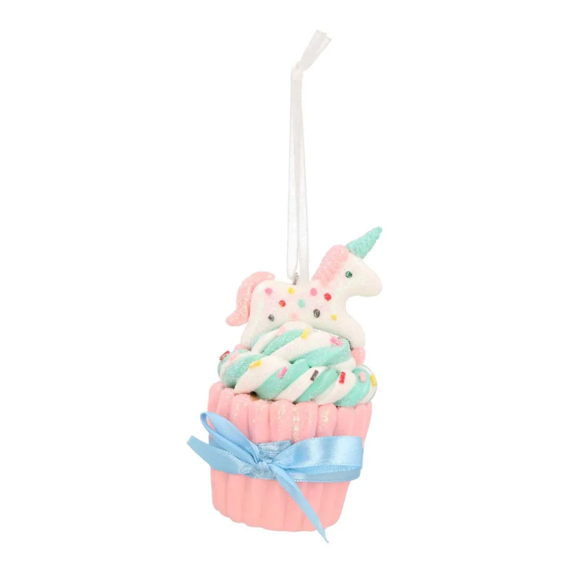 Kunststof Kersthanger Cupcake Met Eenhoorn | 11 Cm