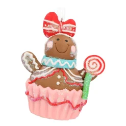 Kunststof Kersthanger Cupcake Peperkoekvrouwtje | 9 Cm