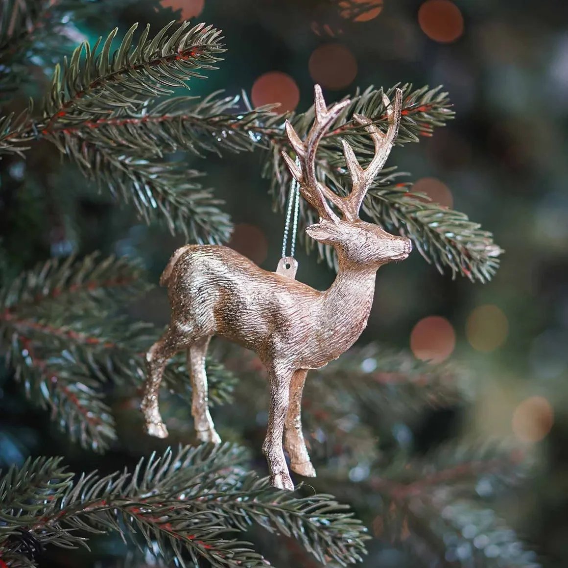 Kunststof Kersthanger Rendier | Champagne | 15 Cm