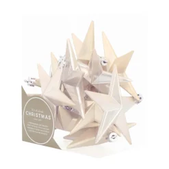 Kunststof Kerststerren 10 Cm Champagne 12 Stuks