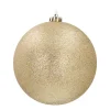 Kunststof XL Kerstbal Lichtgoud Glitter 15cm