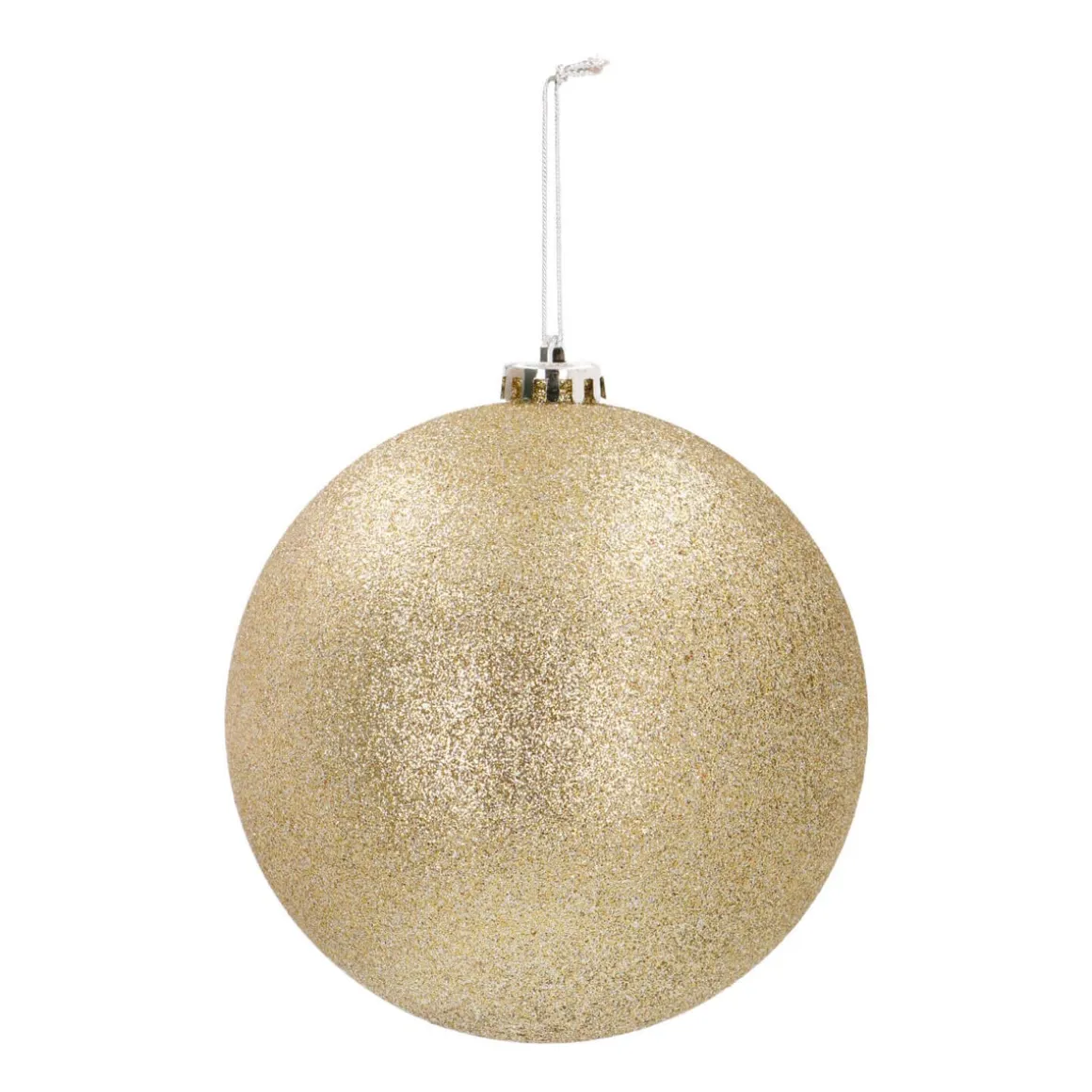 Kunststof XL Kerstbal Lichtgoud Glitter 15cm