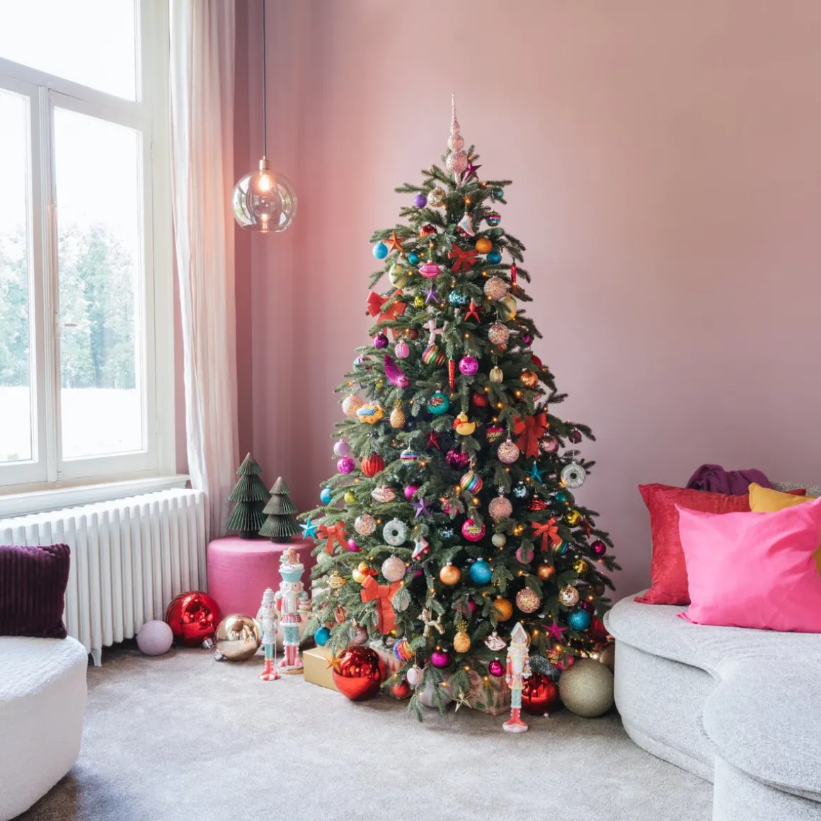 Kunststof XL Kerstbal Rood 15 Cm