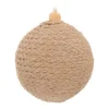 Landelijke Beige Jute Kerstbal 8 Cm