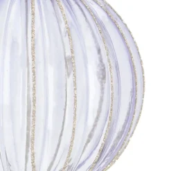 Lavendel Kerstbal Met Brede Glitterstrepen