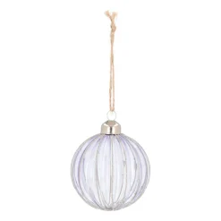 Lavendel Kerstbal Met Brede Glitterstrepen