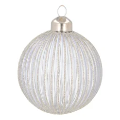 Lavendel Kerstbal Met Glitterstrepen