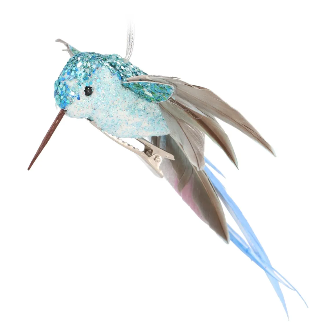 Lichtblauwe Vliegende Kolibrie Voor In De Kerstboom