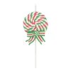 Lolly Kersthanger Klei | Rood-wit-groen | Handgemaakt | 16 Cm