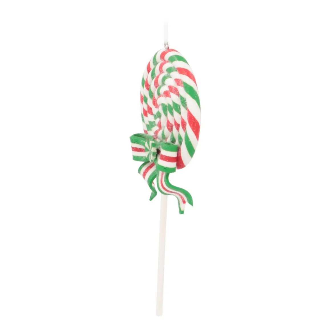 Lolly Kersthanger Klei | Rood-wit-groen | Handgemaakt | 16 Cm