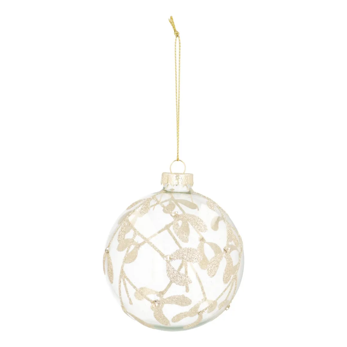 Luchtige Transparante Kerstbal Met Handgeschilderd Motief
