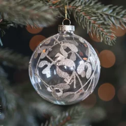 Luchtige Transparante Kerstbal Met Handgeschilderd Motief