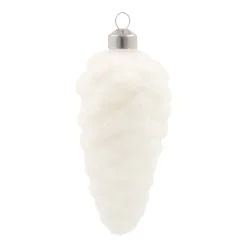 Luxe Glazen Dennenappel 12 Cm Wit