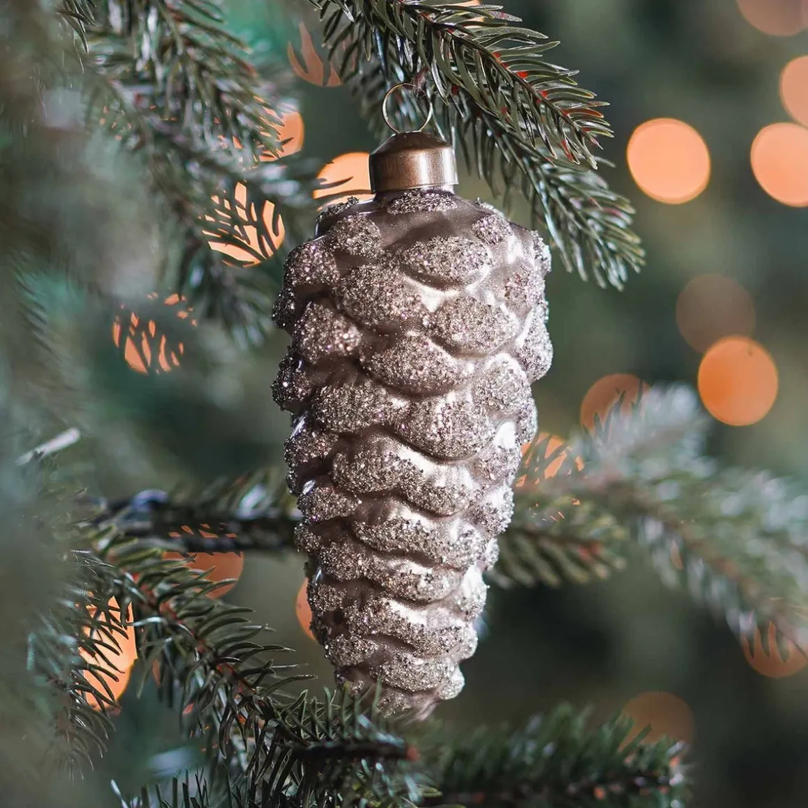 Luxe Glazen Dennenappel 12 Cm Licht Goud