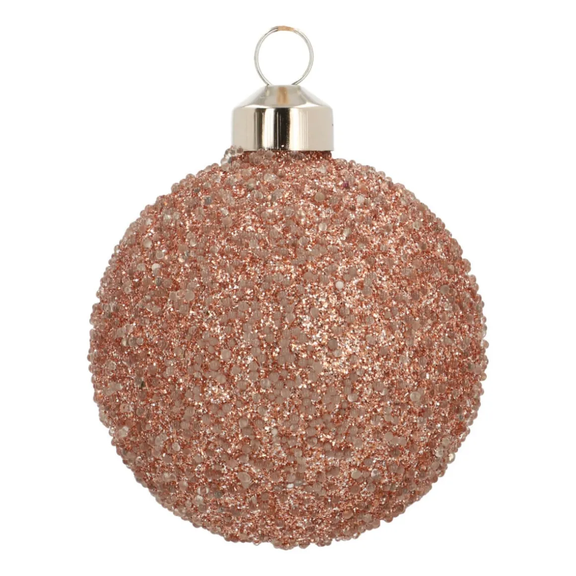 Luxe Glazen Kerstbal Glitter | Koper | 8cm
