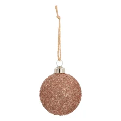 Luxe Glazen Kerstbal Glitter | Koper | 8cm