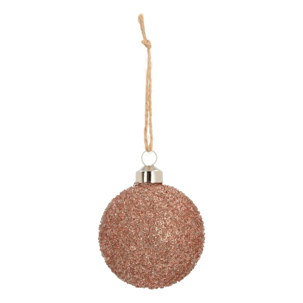 Luxe Glazen Kerstbal Glitter | Koper | 8cm