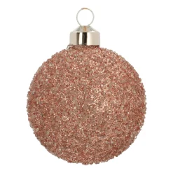 Luxe Glazen Kerstbal Glitter | Koper | 8cm