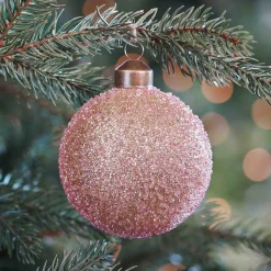 Luxe Glazen Kerstbal Glitter | Koper | 8cm