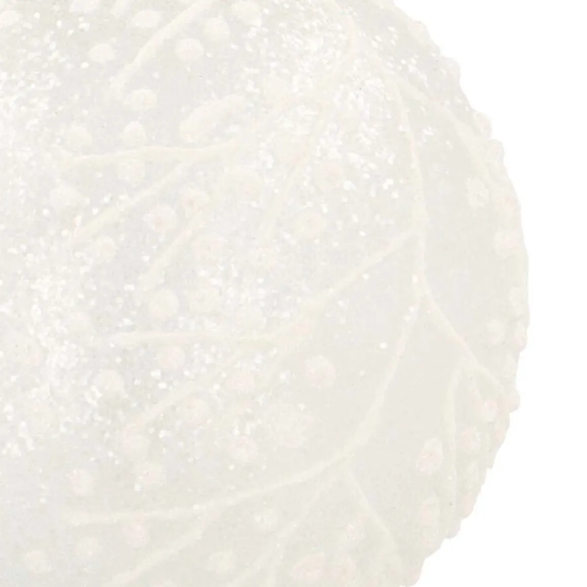 Luxe Glazen Kerstbal Ijsbloemen 8 Cm Melk Wit