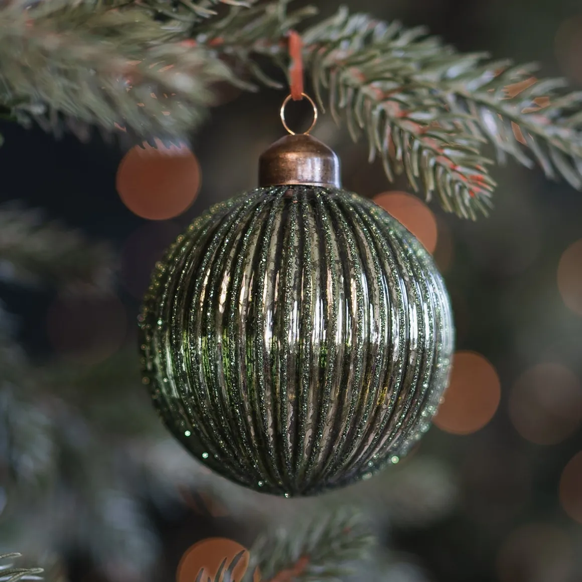 Luxe Groene Kerstbal Met Lampion Reliëf