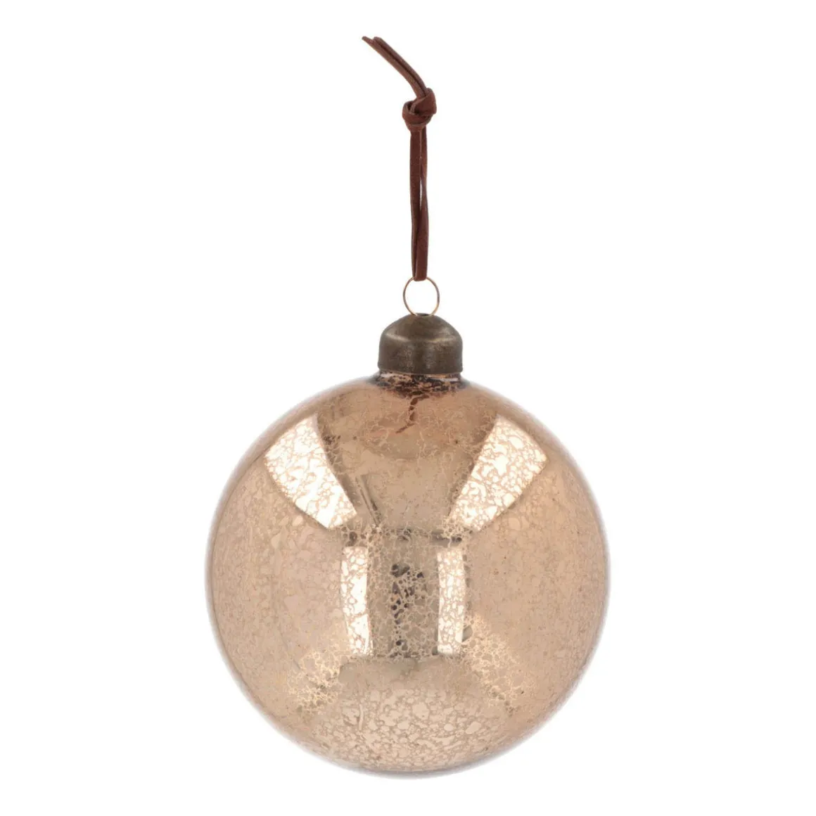 Luxe Kerstbal Craquelé | Glas | Champagne | 10cm