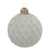 Luxe Kerstbal Mat Met Relief Ruitjes | Cottage-green | Glas | 8cm
