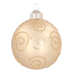 Luxe Kerstbal Met Krul | Lichtgoud | Mat | Glas | 8 Cm