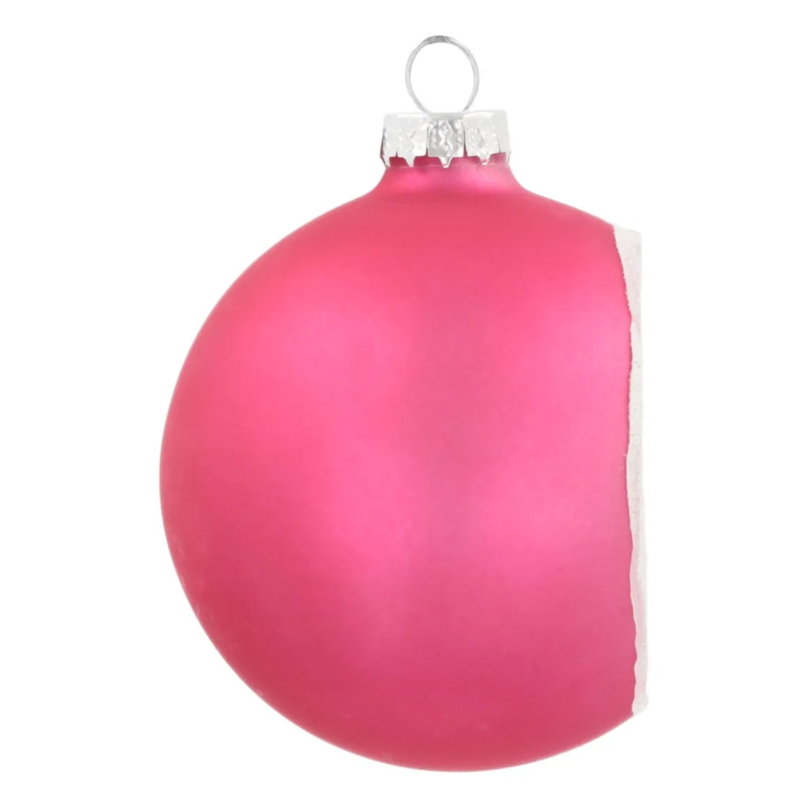 Luxe Kerstbal Met Reflector | Glas | Fuchsiaroze | 8cm